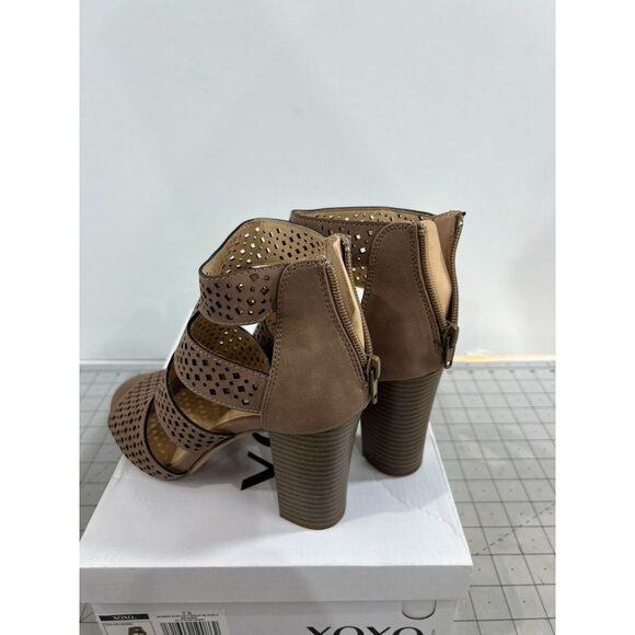 XOXO Women's Casual Boots Sand - Sand Perforated Peep-Toe Beamer Ankle Boot - Wo - Picture 6 of 9